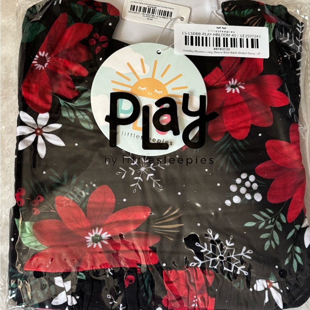 Little Sleepies Holiday Blooms Skater Dress 3T